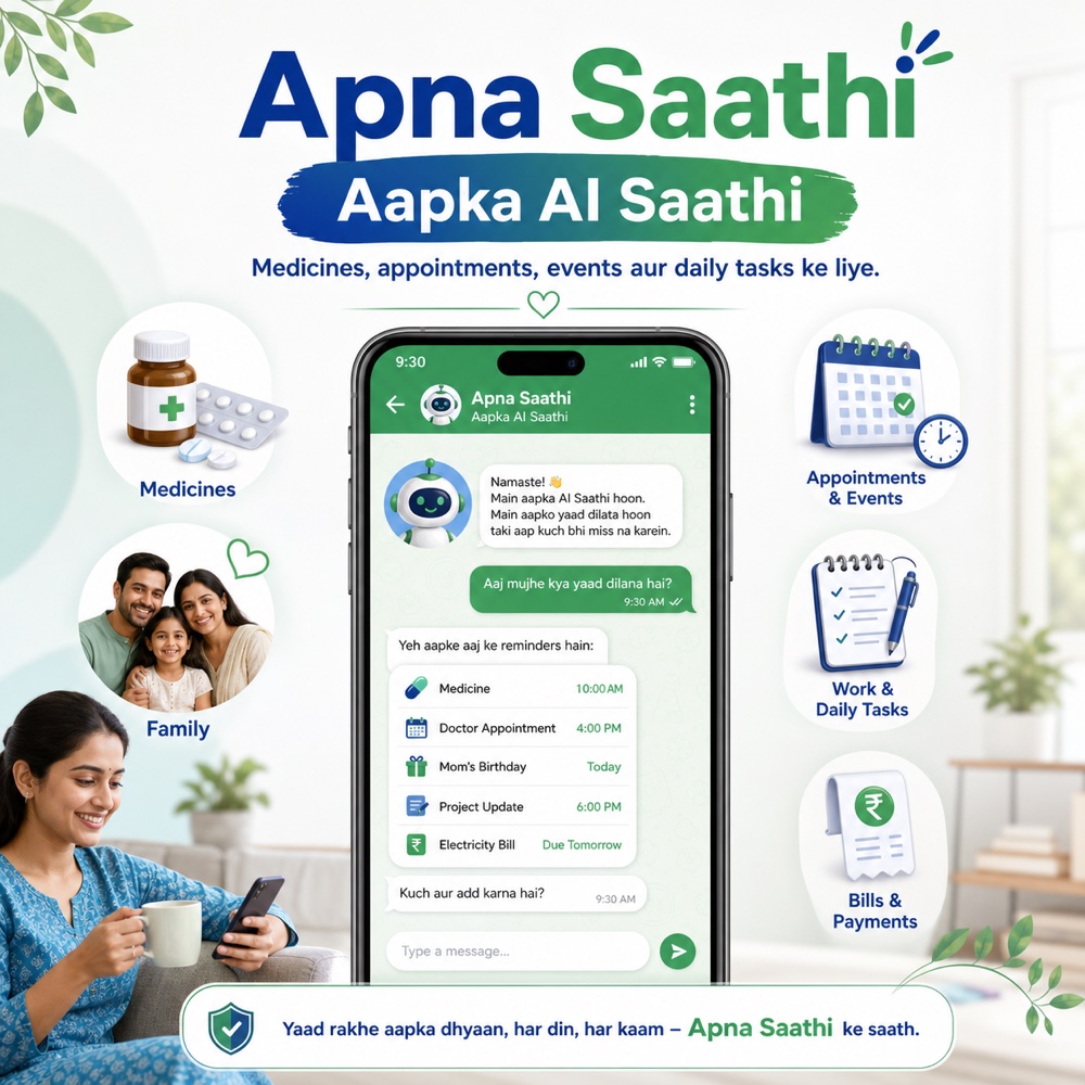 Demo: AI Saathi handles medicines, appointments, bills and family events